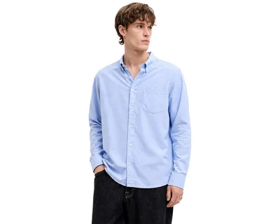 Camisa Casual de Algodón Jack & Jones Regular Lisa para Hombre
