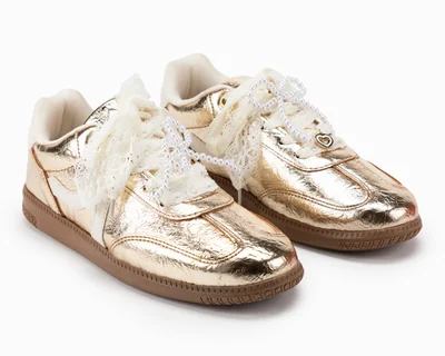 Tenis Casuales Andrea Orsli Dorados para Mujer