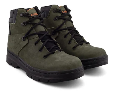 Botas Outdoor Verdes Kroogen de Piel para Hombre