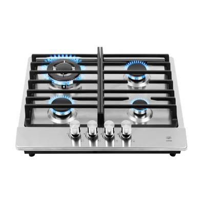 Parrilla de gas 4 quemadores 58 cm en acero inoxidable - Seguridad inteligente anti-fugas