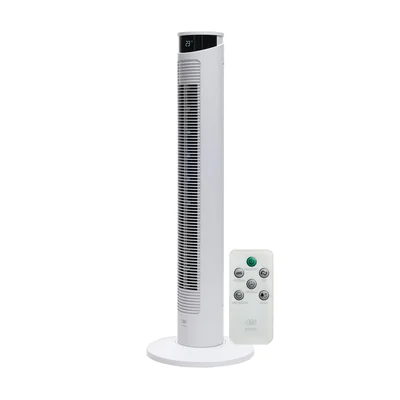 Ventilador de torre 93 cm pantalla LED con temperatura, 3 velocidades, 4 modos y oscilación 70°