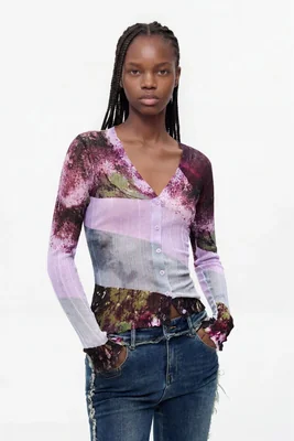Jersey V-Neck Estampado
