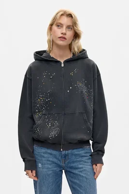 sudadera brillos cremallera