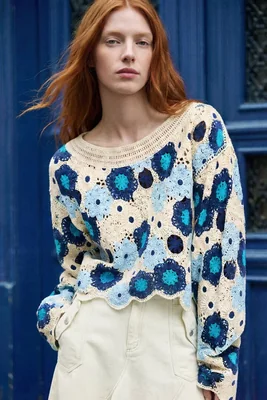 Jersey crochet flores