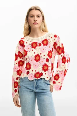 Jersey flores crochet