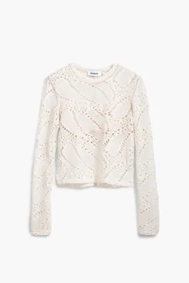 Camiseta crochet manga larga