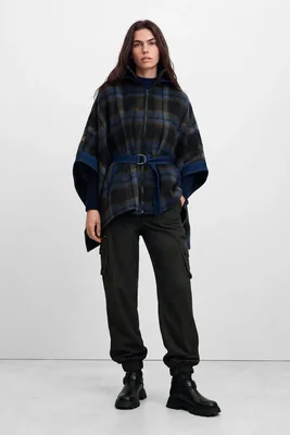 Poncho Denim Cuadros
