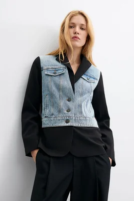 blazer denim combinada