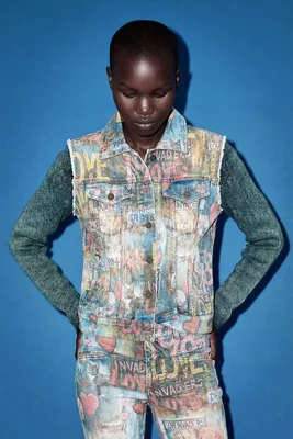Cazadora Denim Estampada