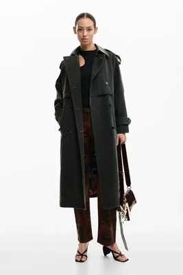 Abrigo trench efecto ante
