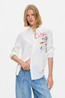 Camisa Bordada Flores
