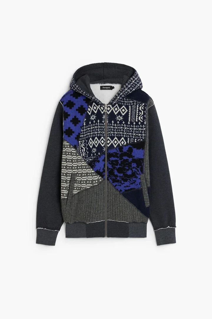 sudadera capucha patchwork