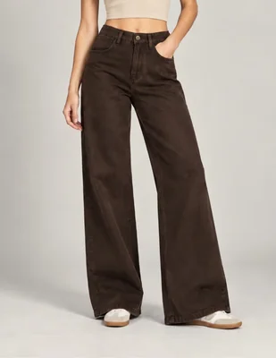 Jeans regular wide leg para mujer