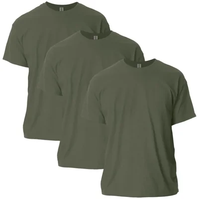 Camiseta Gildan G2000 Verde Militar Pack de 3 2XL