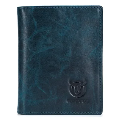 Billetera BULLCAPTAIN QB-027 Verde Azulado de Cuero – Gran Capacidad