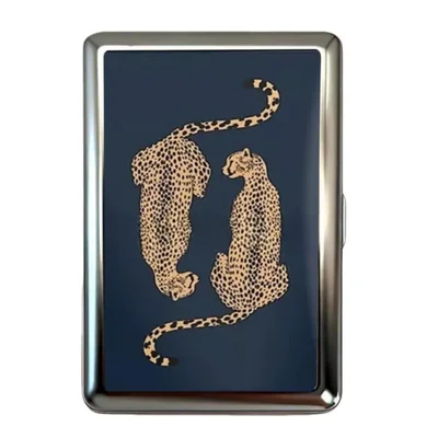Cartera Genérica 100x50x20 mm - Estuche Metálico con Estampado de Leopardo