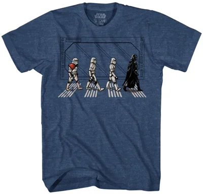 Camiseta STAR WARS talla Grande color azul marino jaspeado mezcla de algodón y poliéster