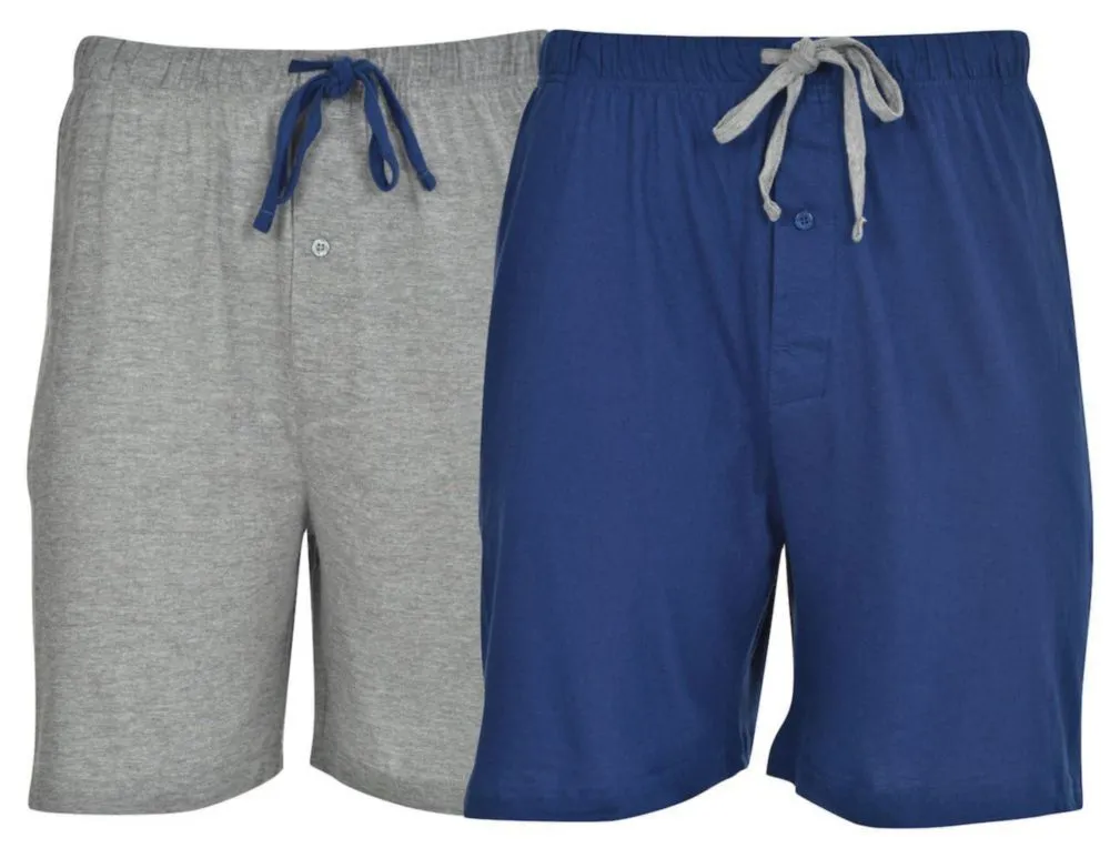 Shorts Hanes pack de 2 de algodón 19 cm Azul/Gris jaspeado Talla M