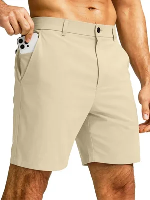 Pantalón Corto de Golf JEMLDL Khaki Claro 18 cm Mediano