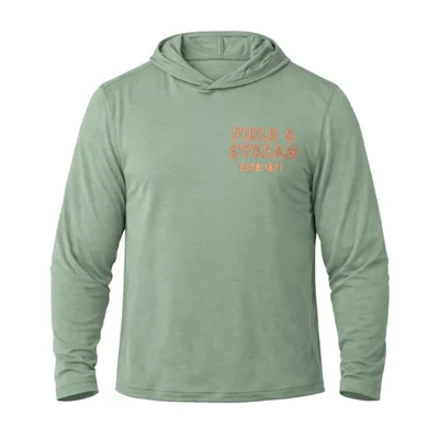 Sudadera con capucha Field & Stream Roll Cast Performance – Talla S color Oliva/Get Ready