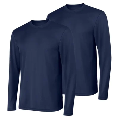 Camiseta Hanes de manga larga para hombre pack de 2 azul marino talla M UPF 50+