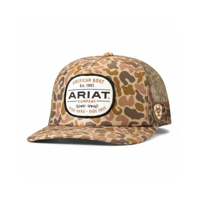 Gorra ARIAT Heritage Patch Snapback con camuflaje de pato y malla