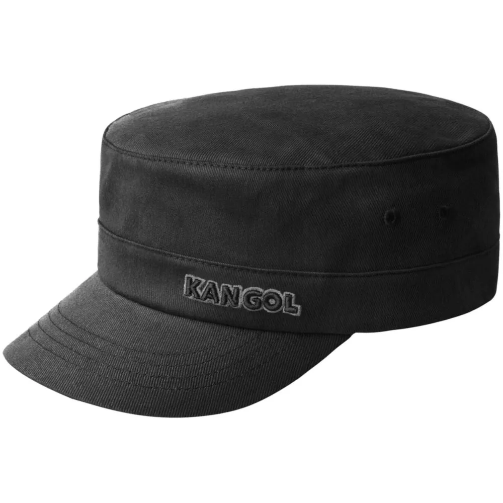 Gorra militar de sarga de algodón Kangol negra S/M