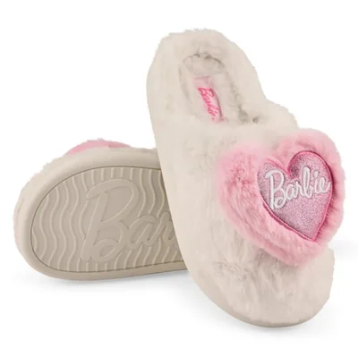 Pantuflas Barbie de felpa suave y esponjosa para mujer