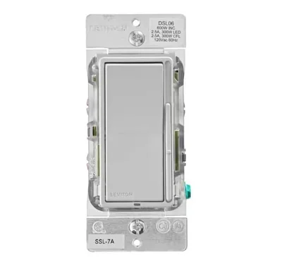 Interruptor Regulador Leviton Dsl06 Decora Slide Para Bombillas Led De 300 W - Venta Internacional.