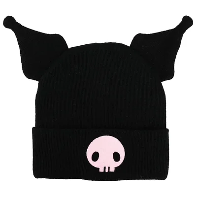 Gorro Bioworld Kuromi Negro Con Bordado Y Orejas De Peluche 3d - Venta Internacional.