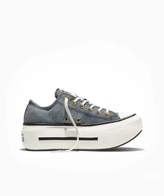 Tenis Choclo Azules Chuck Taylor Double Stack para Mujer Poliéster