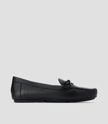 Mocasines Juliette en piel con moño Mujer