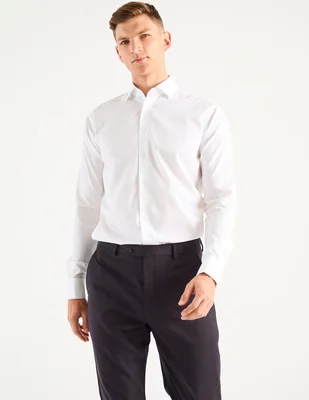 Camisa formal de algodón manga larga para hombre