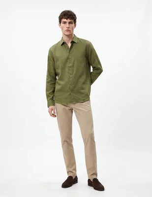 Camisa casual manga larga para hombre