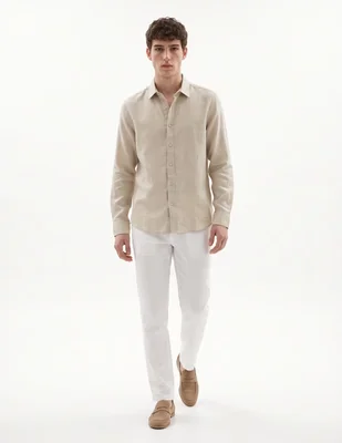 Camisa casual manga larga para hombre
