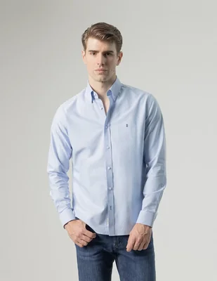 Camisa casual manga larga para hombre