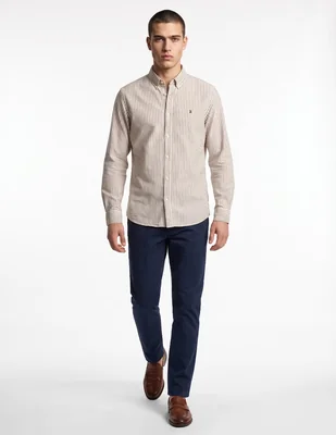 Camisa casual de algodón manga larga para hombre