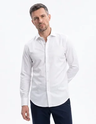 Camisa de vestir de algodón manga larga para hombre