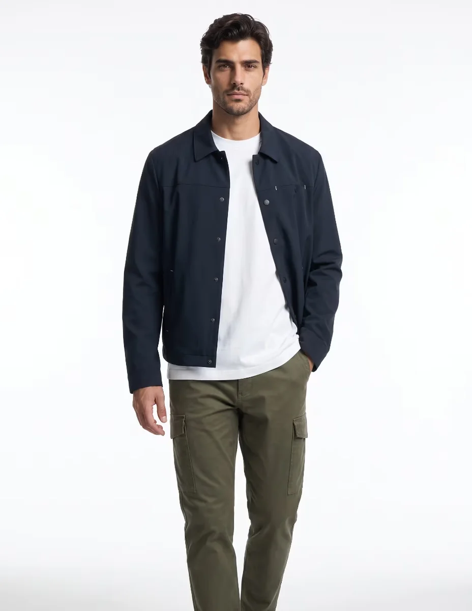 Chamarra casual con bolsillos para hombre