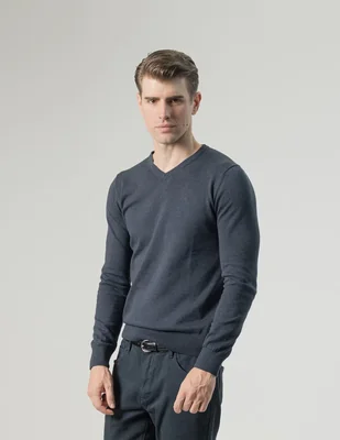 Suéter cuello v para hombre