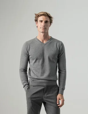 Suéter cuello v para hombre