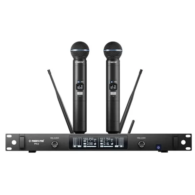 Sistema de micrófonos inalámbricos Phenyx Pro PTI-2 con 2 micrófonos alcance de 100 m