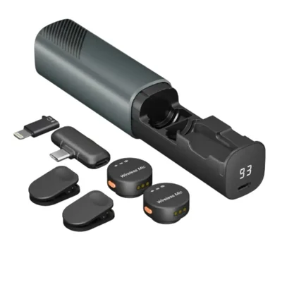 Micrófono Inalambrico Lavalier Solapa Para iPhone Android, Color Negro