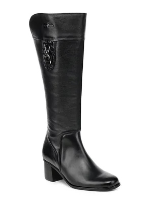 Bota abajo de la rodilla de piel para mujer
