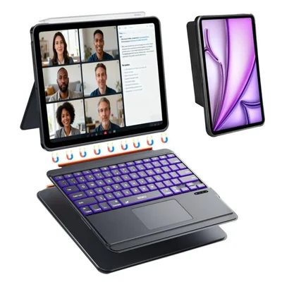 Funda con Teclado WIWU para iPad Air 13" M4/M3/M2 con Trackpad Retroiluminado
