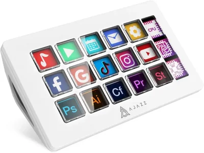 Controlador de Streaming MANBASNAKE AKP153 de 15 teclas blanco