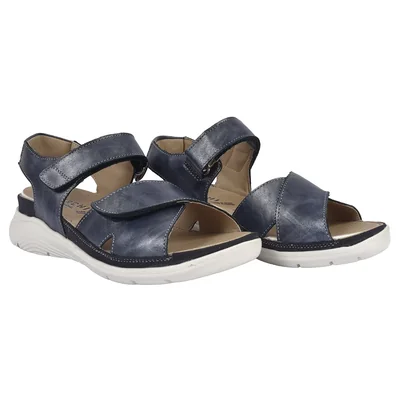 Sandalia con Ajuste en Velcro para Dama, Color Azul Baerchi