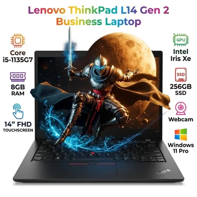 Lenovo ThinkPad L14 Gen 2 Laptop Reacondicionada 14 Pulgadas FHD Táctil Core i5 8 GB RAM 256 GB SSD Windows 10 Pro