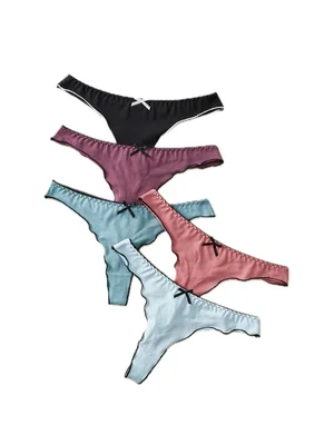 Set de 4 Tangas para Mujer con Moño
