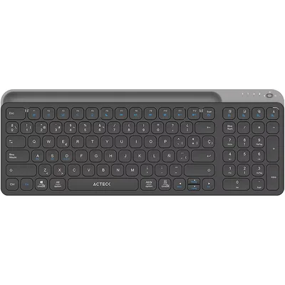 Teclado Multidispositivo Acteck Inspire Trek Ti747 Inalambrico Usb 2.4 Mhz + Bt 5.1 Tamaño 98% Negro/gris
